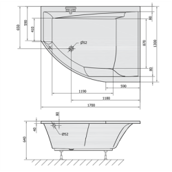 Thilde badekar i 2 varianter